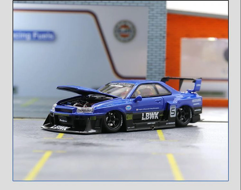 LBWK 1:64 Car  Skyline  GT-R R34 LB alloy Model Car Limited Edition Gifts