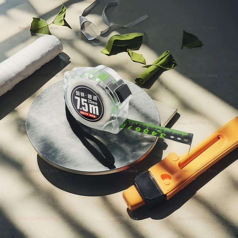 الذاتي قفل الفلورسنت الصلب شريط القياس عالية الدقة الليزر النافثة للحبر رمز صندوق حاكم واسعة اتسعت متر للبناء