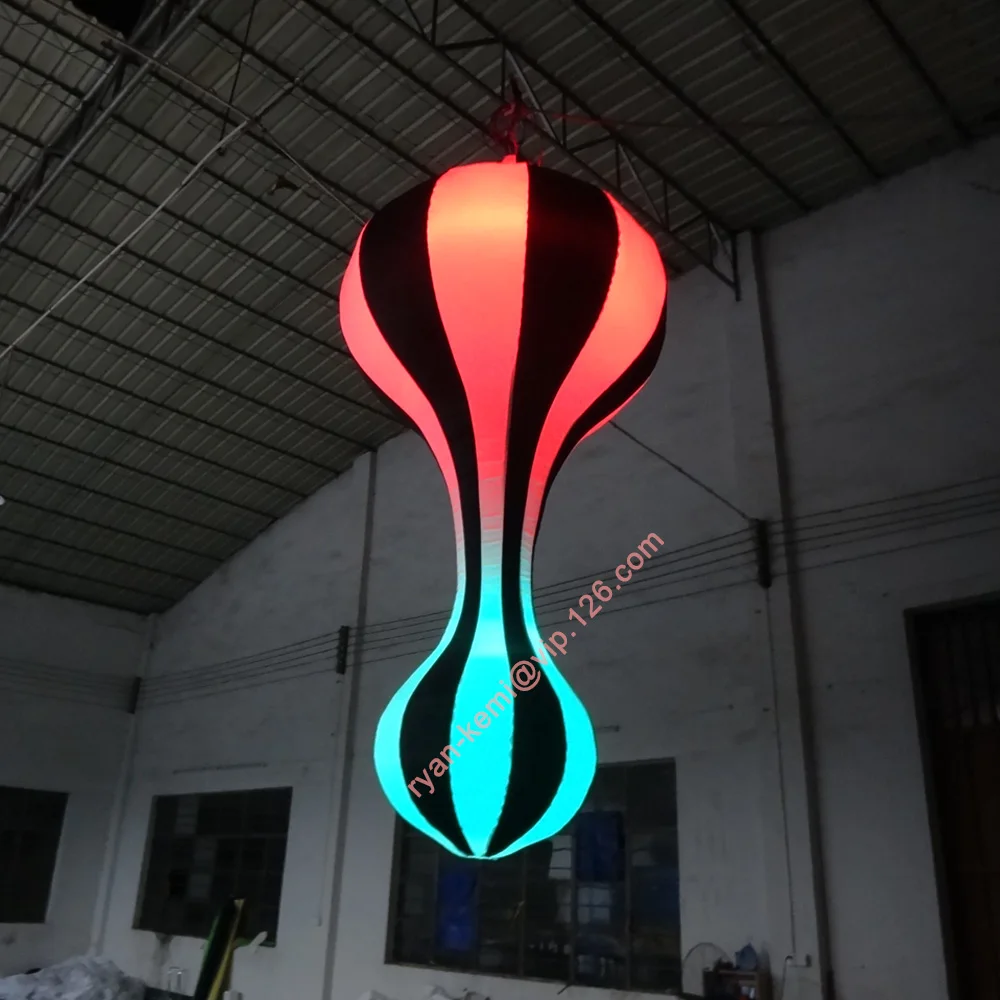 LED light Inflatable water drop balloon gourd double balls sphere for stage bar club lobby Festival wedding night decoration