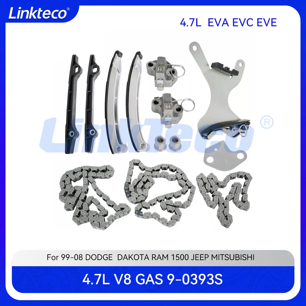 

Комплект цепи ГРМ натяжителя двигателя подходит для 4.7 T L V8 GAS EVA EVE для 99-08 JEEP GRAND CHEROKEE RAM DODGE DAKOTA DURANGO 4.7L 9-0393S