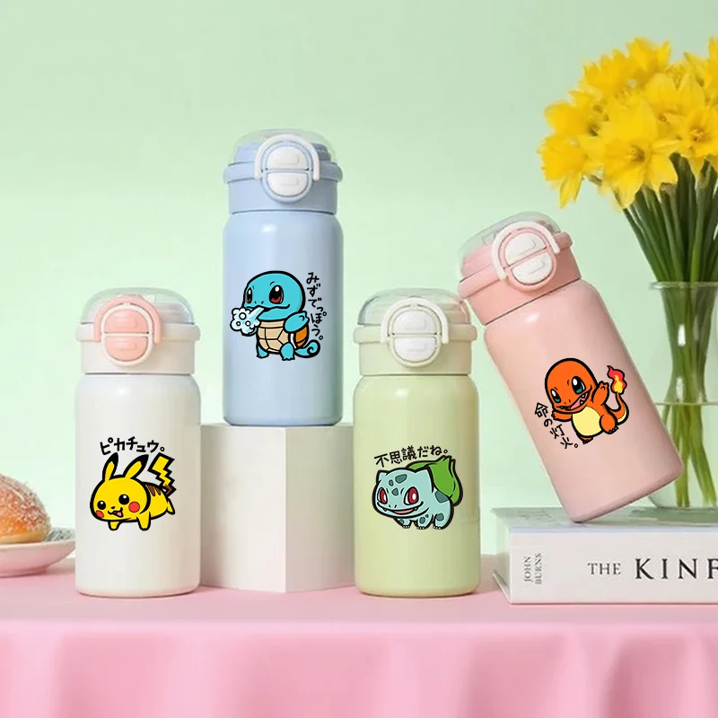 

500ML Pokemons Insulation Cup Cartoon Anime Stainless Steel Water Bottle Outdoor Portable Leak Proof Sport Bottles Birthday Gift