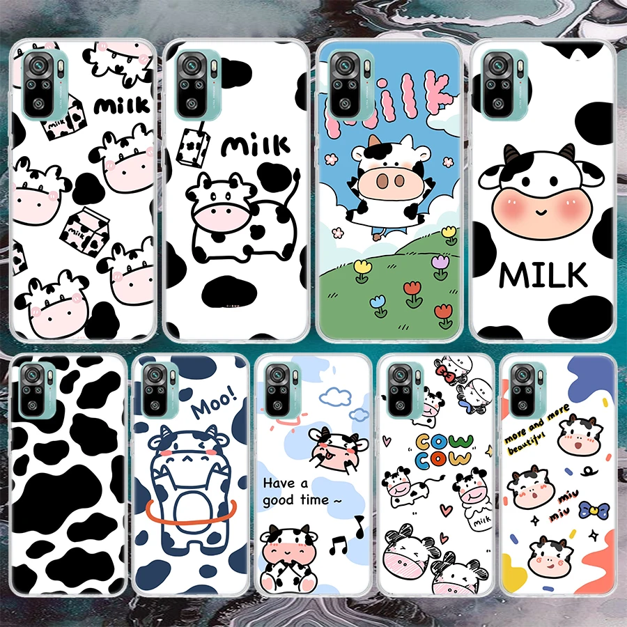 Dairy Cattle Cow Speckle Cute Soft Phone Case For Xiaomi Redmi Note 12 12S 13 11 11S 10 Pro 10S 11T 9 9S 8T 8 11E Plus 7 Pattern