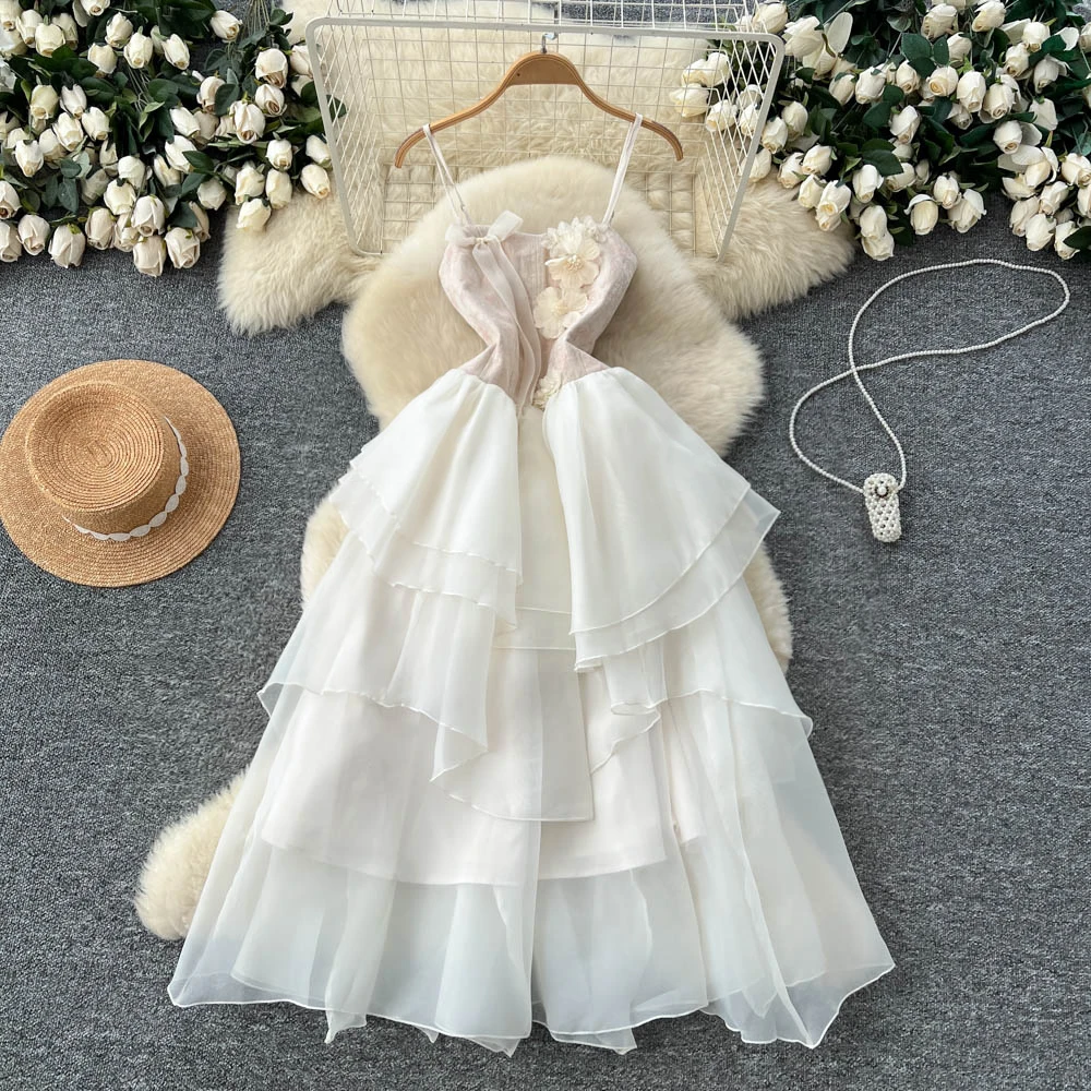 Vintage élégant sans manches floral robe à manches longues décontracté français femmes mode automne printemps robes