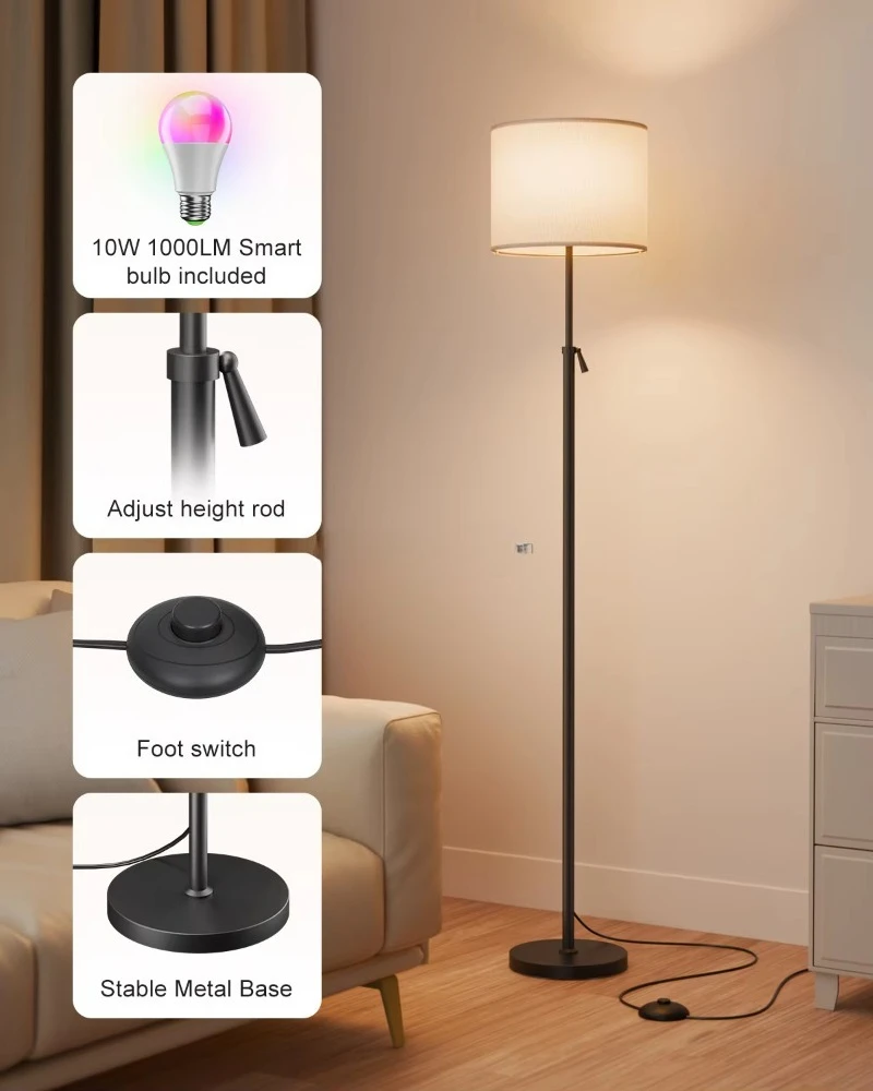 Floor lamp, multi-color dimmable light, creative sofa bedroom decorative floor lamp
