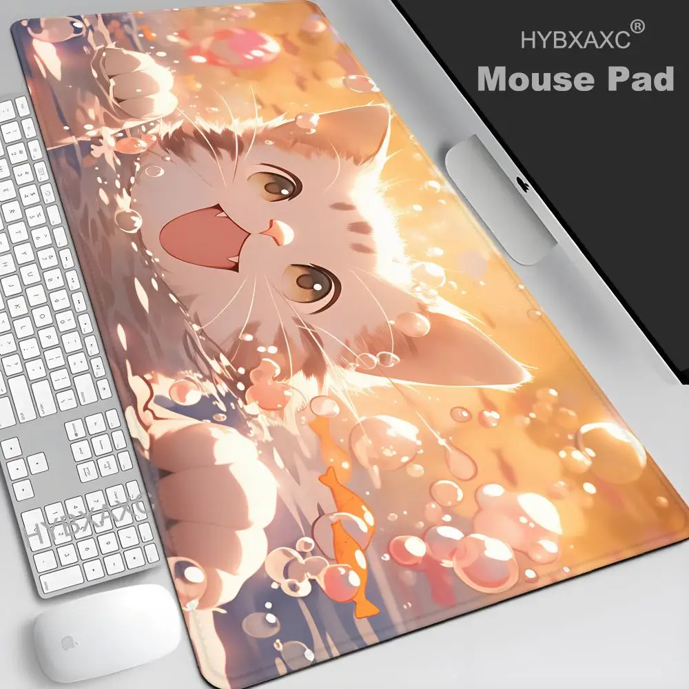 

HYBXAXC Anime Xxl Mouse Pad Gaming Accessories Cartoon Cat Keyboard Mousepad Gamer Desk Mat Cute Computer Pc Cabinet Kawaii Mice