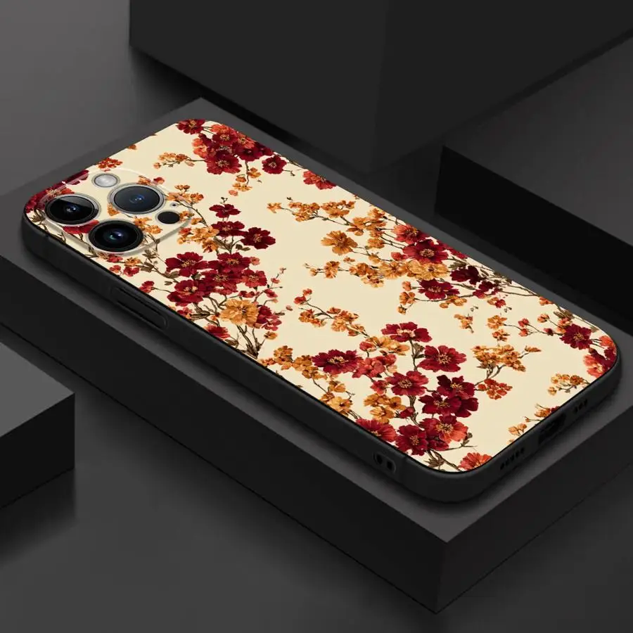 حافظة تجميل عصرية على شكل زهرة صغيرة لهاتف آيفون 12 15 Plus 17 16 Pro Max SE X XS XR 13 Mini 17Air 11 7 8 14 غطاء خلفي ناعم