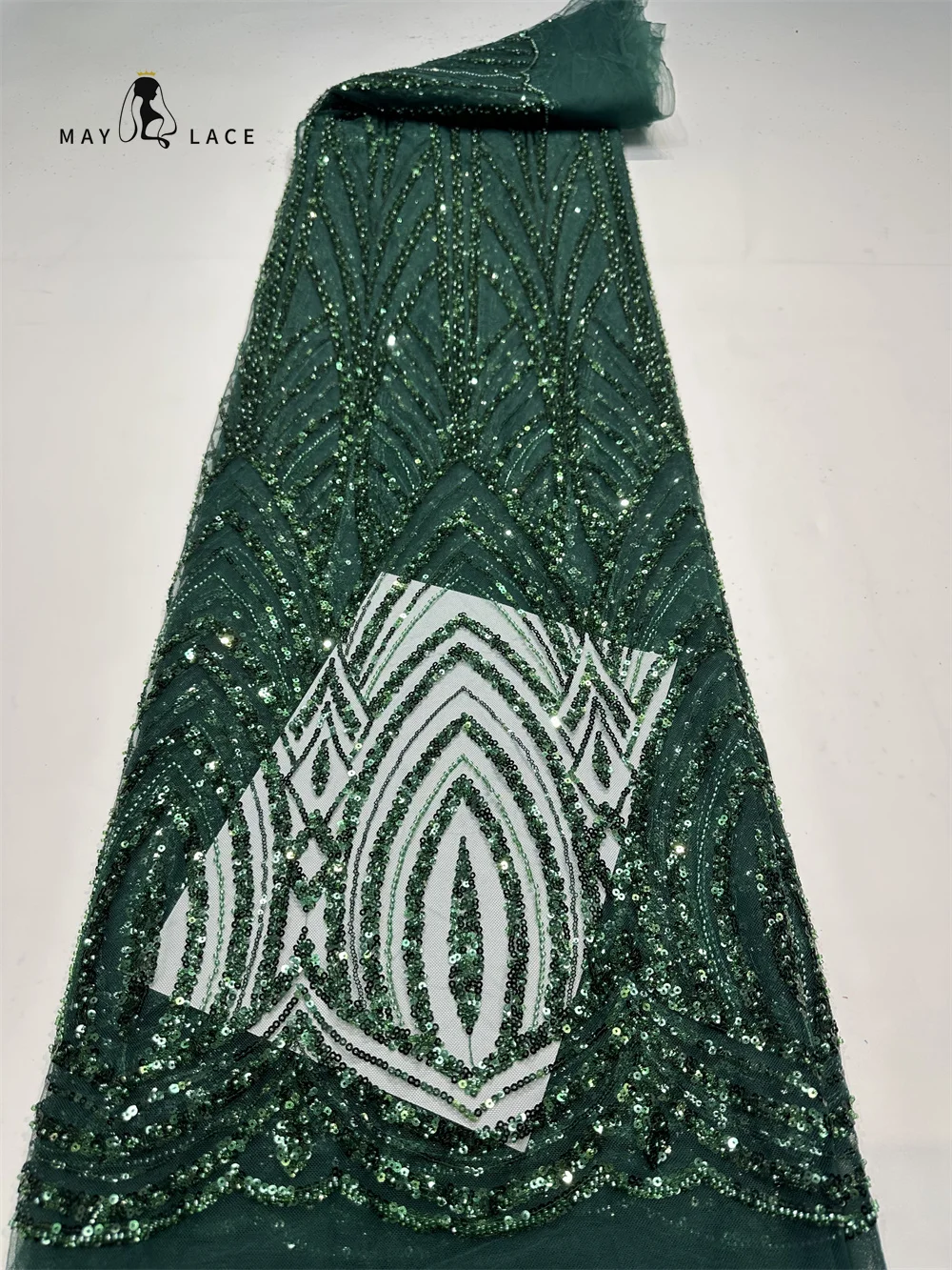 

Green African Groom Lace Fabric 2024 High Quality Lace French Sequins Net Lace Fabric 5 Yards For Nigerian Wedding Party Dresses