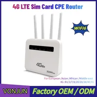Enrutador inalámbrico 4G WIFI6 CPE más 4 antenas Tarjeta Sim Módem LTE Punto de acceso LAN dual