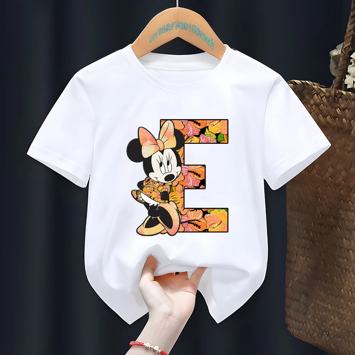 Kleidung Baumwolle 2 bis 8 Jahre Mädchen Kinder Sommer Eltern-Kind-T-Shirts Kleidung Niedliche Minnie Mouse Cartoon-Grafik-T-Shirts