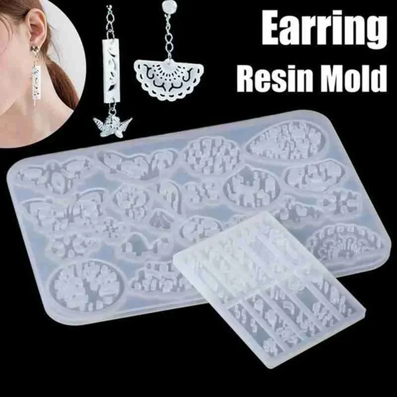 

Transparent Diy Craft Epoxy Necklace Model Dropping Pendants Silicone Moulds Crystal Earring Resin Molds Jewelry Making Tools