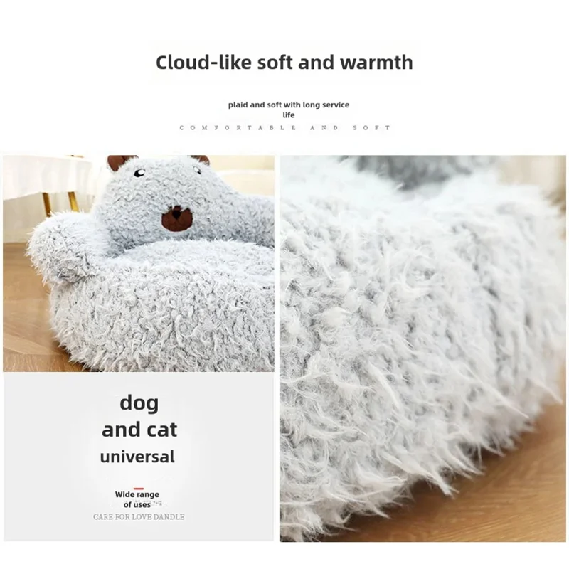 New alpaca Cat Bed Winter Warm Small to medium dog bed Soft Warm Deep Sleeping cat bed Comfortable pet nest two-color option