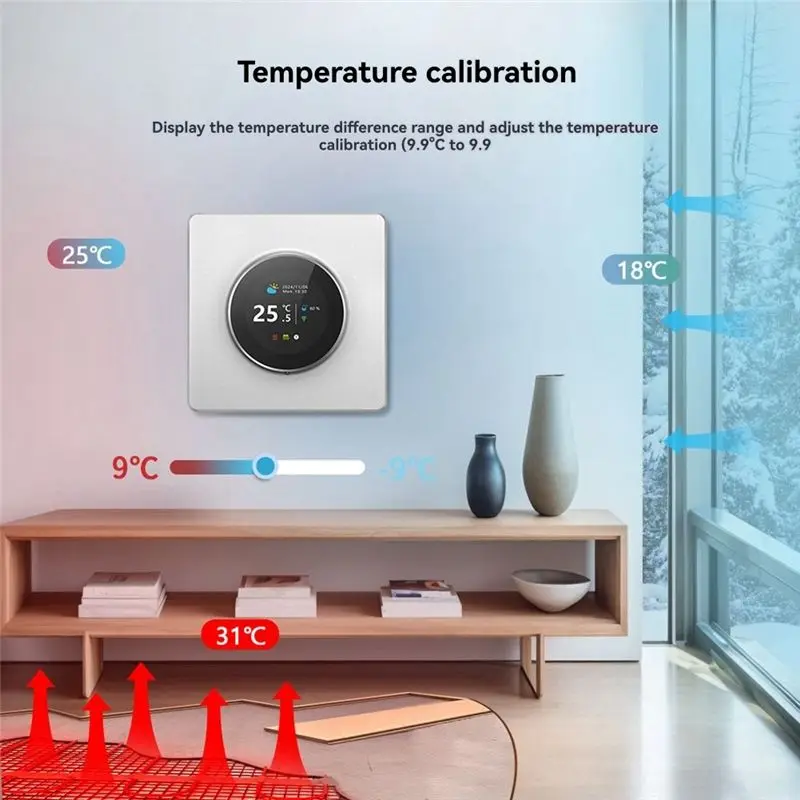 B86B Smart Knob Tuya WiFi Thermostat Electric Heating Water Boiler Temperature Control System for Floor Heating 16A