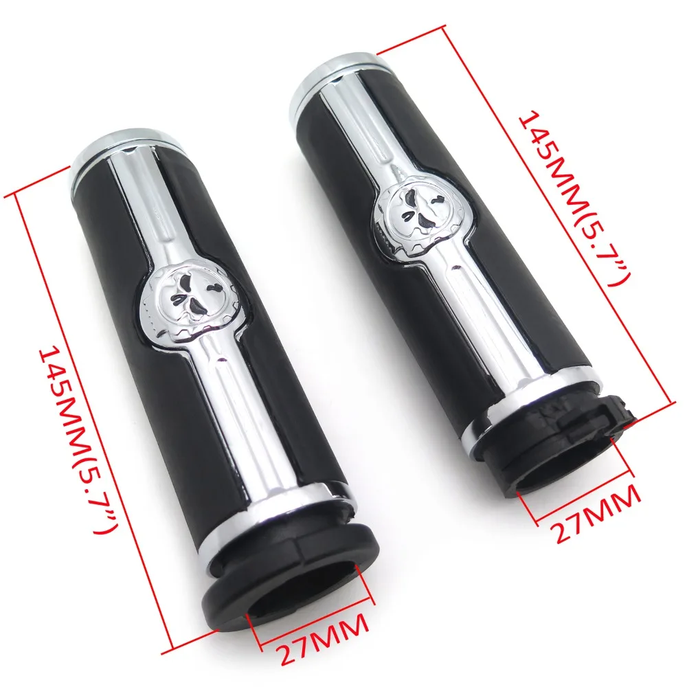 For Harley Davidson 1996-Later VRSC XL XR Dyna Softail YAMAHA Kawasaki Classic Motorcycle Parts Skull 1" Mechanical Hand Grips - view 6
