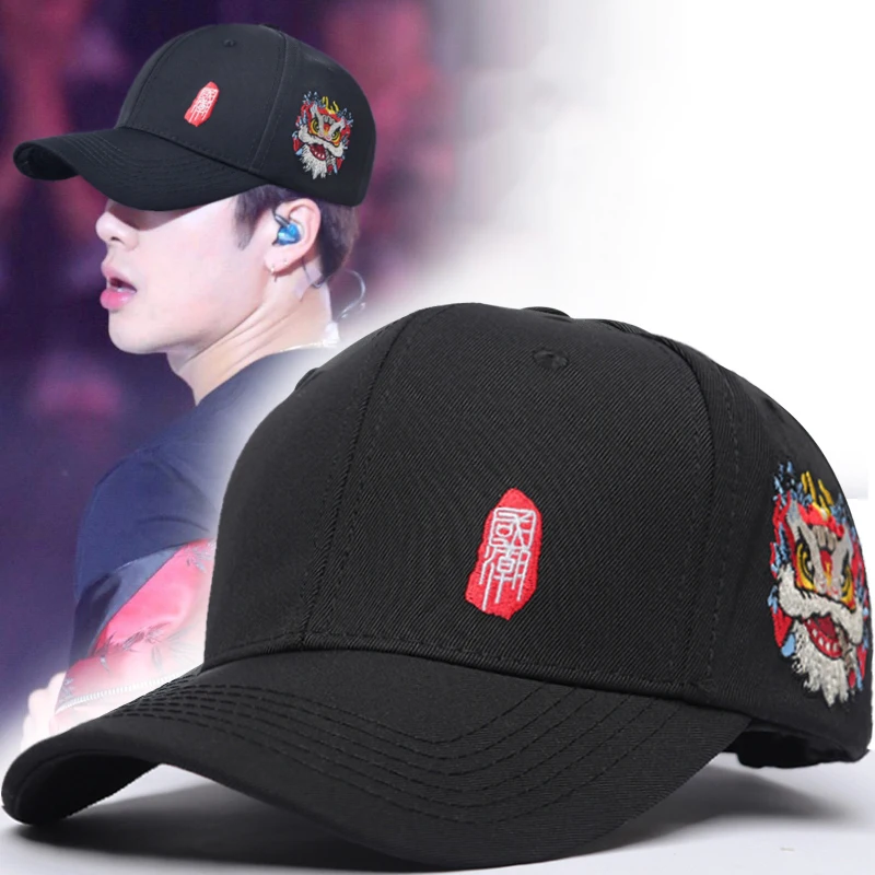 

Men's Hat Male Baseball Cap for Women Sophisticated Traditional Embroidery Chinese Lion Fashion Luxury Brand Big Size Hip Hop