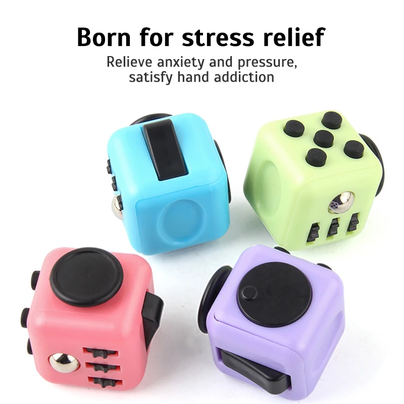 Cor sólida Fidget Decompression Dice para liberação Stress Relief, Autismo e Ansiedade Aliviar, Adulto e Crianças Fingertip