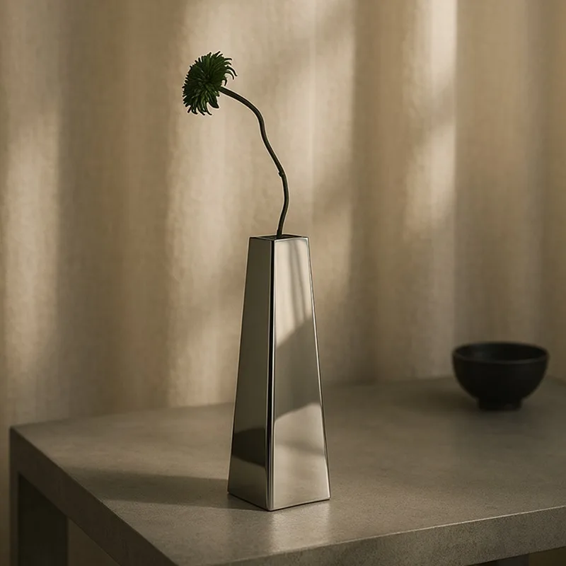 

Stainless Steel Vase Modern Vases Aesthetic Interior Flower Bottle Luxury Elegant Decorative Flower Bottles Table Decorations