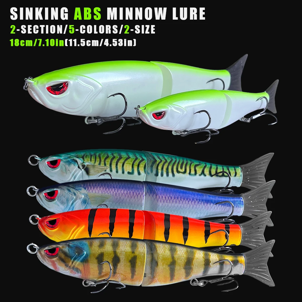 5 Stück 180mm LUHANGT Angelköder Madness Swimbait Großer Köder Meeresangeln Harter Köder Riesiger Gelenkköder Leurre Leurre Balam – Detail 2