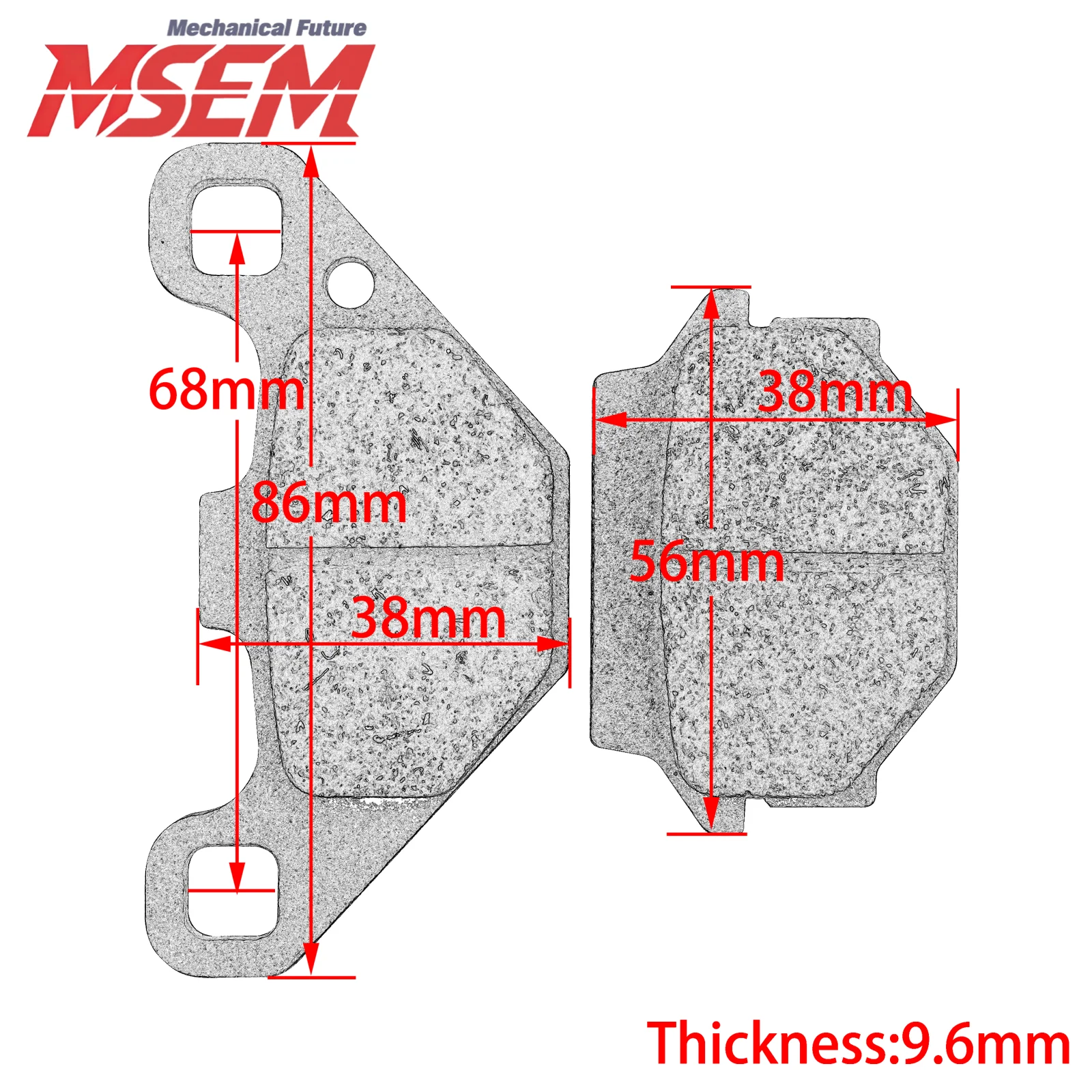 Rear Brake Pads Kit For Kawasaki KSR 1 KSR 11 KLE 250 A3/A5/A6 KLE 500 B1P/B6F/B7F ZR 250 A1-A5 For SUZUKI GN 125 EM/EN/EP/ER/ES view 2