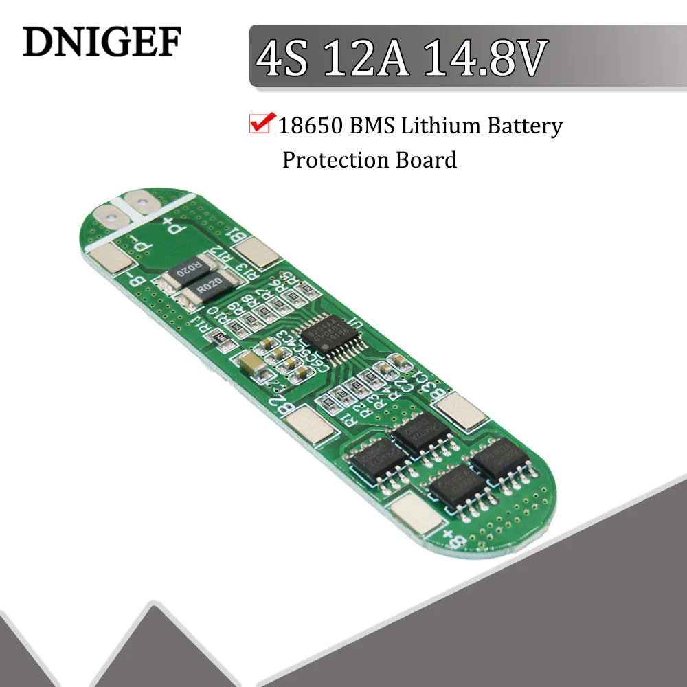 4S 12A 18650 BMS Lithium Battery Protection Board 14.8V 16.8V 4 Cells Li-ion Lipo Polymer Charger Protection PCM/PCB Module