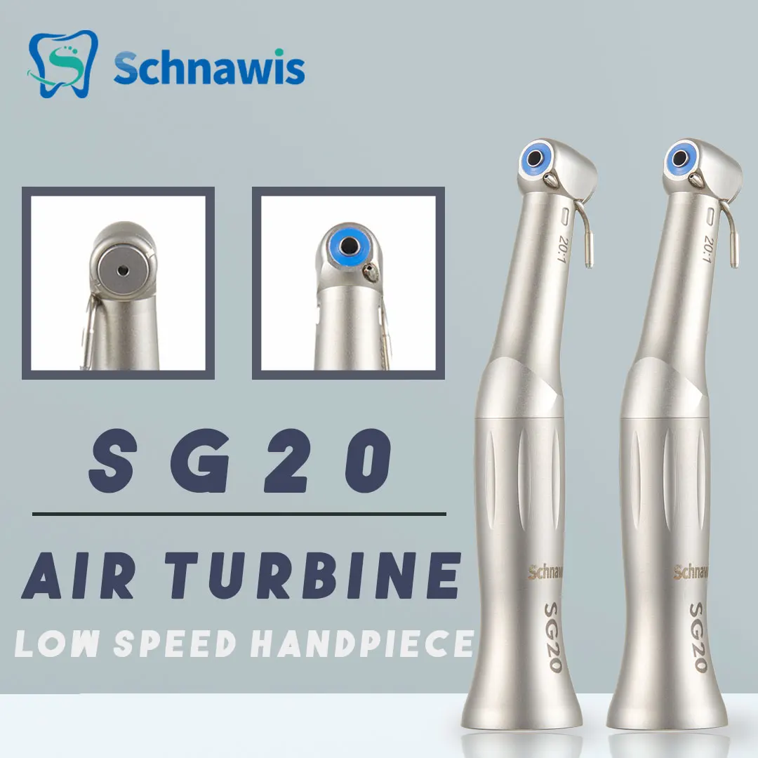 

SG20 contraangulo Dental Low Speed Handpiece 20:1 Reduction Implant Surgery Contra Angle Handpiece Air Turbine