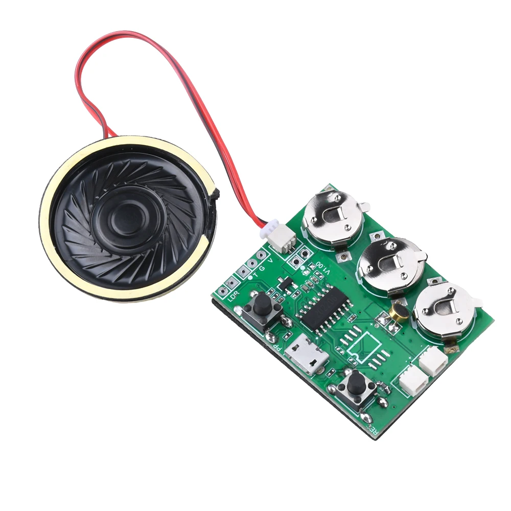 Recordable DIY Christmas Gift BoxSound Module Button Control Voice PCB Halloween Fun Toy Music MP3 Playback Board Component Kit