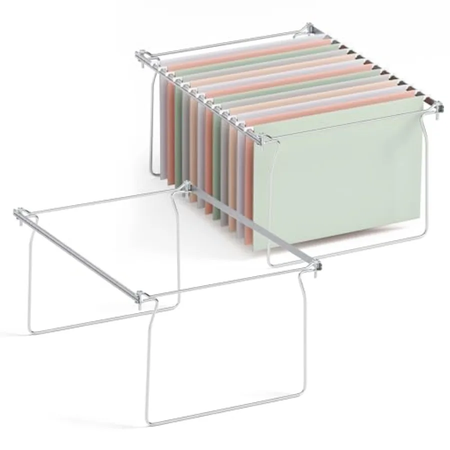 

Hanging File Folder Frame, Letter Size File Drawer Organizer for Desks, Adjustable File Cabinet Rails 13.5 to 17.5 Inches, Set