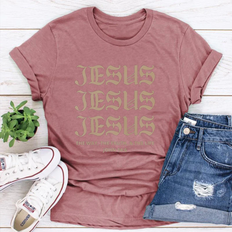 Jesus Shirt Christian Shirts Gothic Vintage Clothes Christian Bible Verse Shirt Aesthetic Clothes Harajuku Tee L