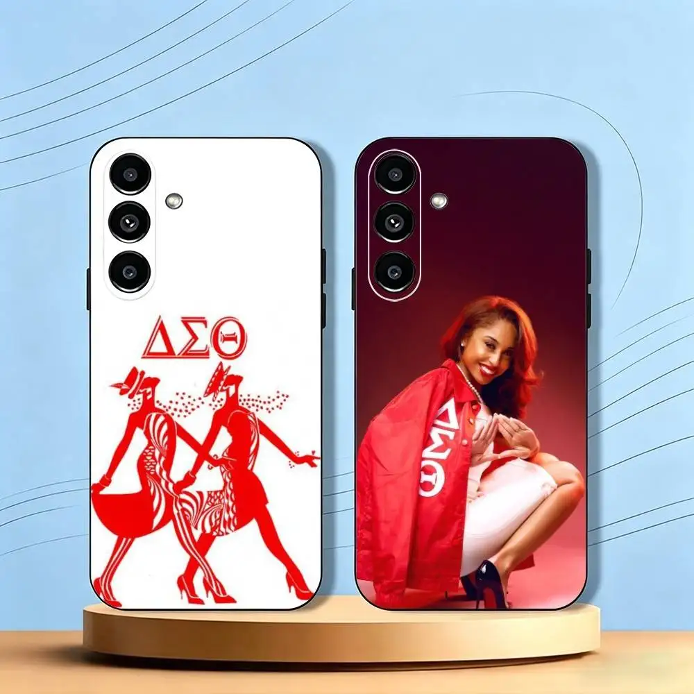

Delta Sigma T-Theta Phone Case Black Silicone Soft For Samsung Galaxy A73,A72,A71,A70,A53,A52,A51