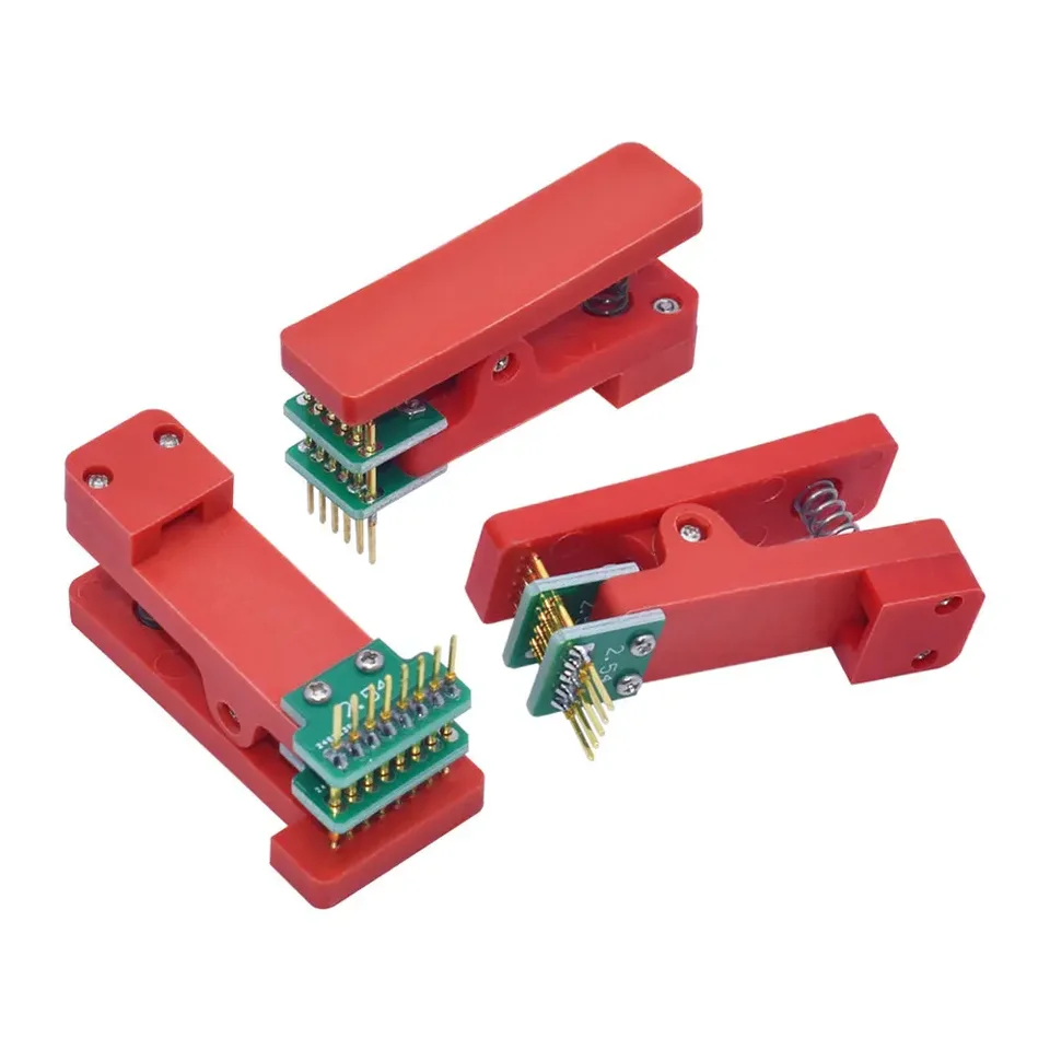 Soporte de prueba PCB con pinza y fijación, con sonda Pogo Pin de 2.54mm para descarga y grabación de programas, 3P-10P completo 4