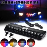Luz LED estroboscópica de emergencia de 12LED, policía para coche, camión, rojo, azul, ámbar, blanco, luz intermitente LED, lámpara de advertencia, conjunto de luces para coche