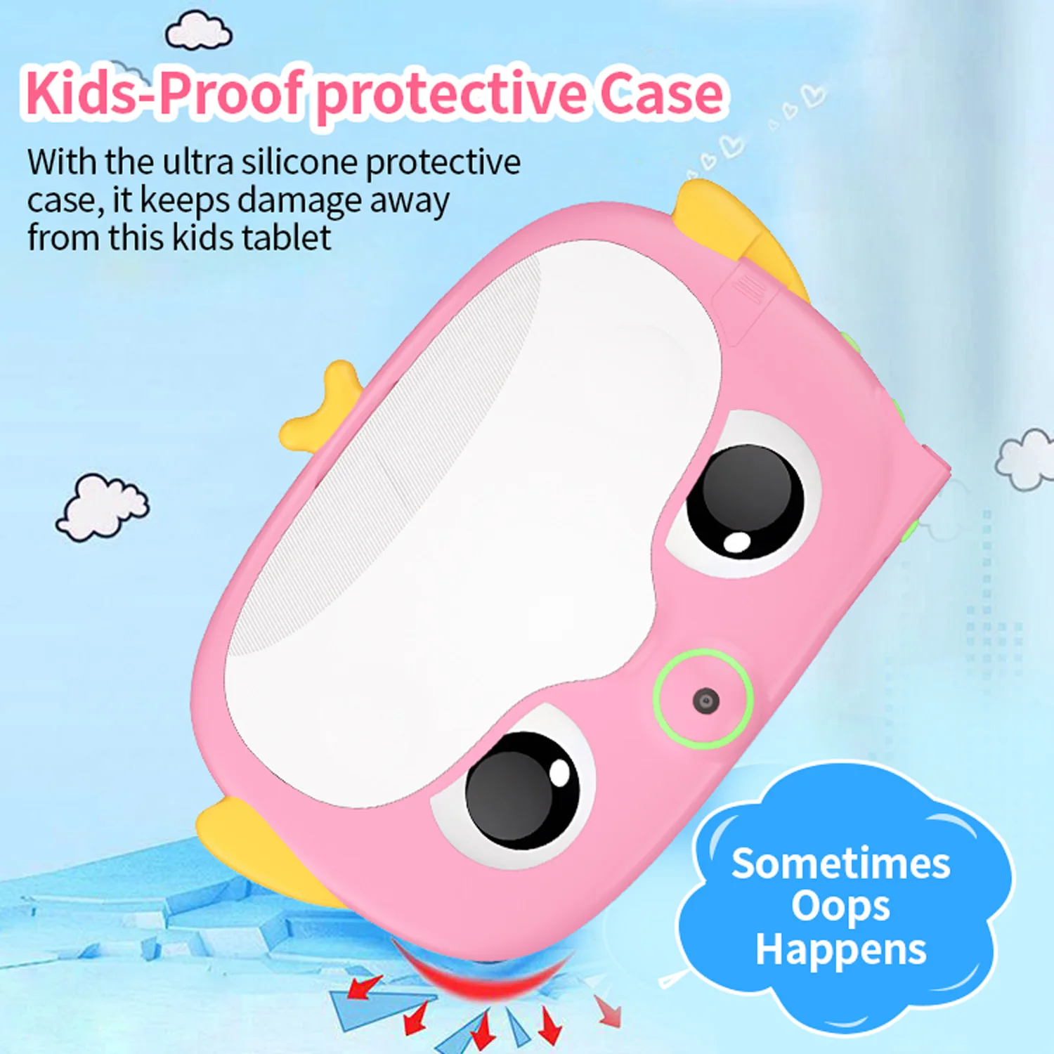 2026 New Cartoon Pattern 7 Inch Kids' Tablets Android Learning Education Tablet PC Kids-Proof Protective Case Tablet 4000mAh