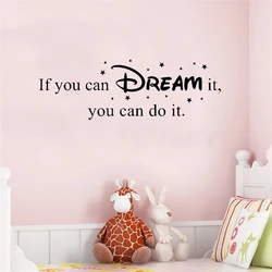 1 pc If You Can Dream It You Can Do It around with star Wall Sticker Pvc Wall Stickers Wall Art Wallpaper For Home Living Room