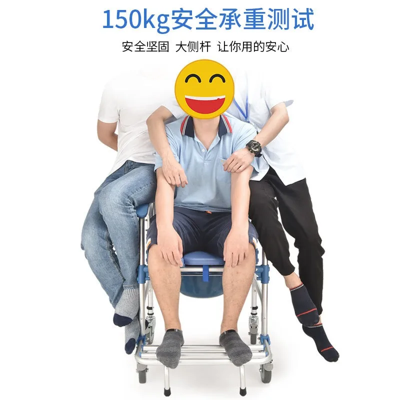 Popular hot-selling elderly with wheels toilet chair pregnant women bath chair trolley toilet chair auxiliary household bath