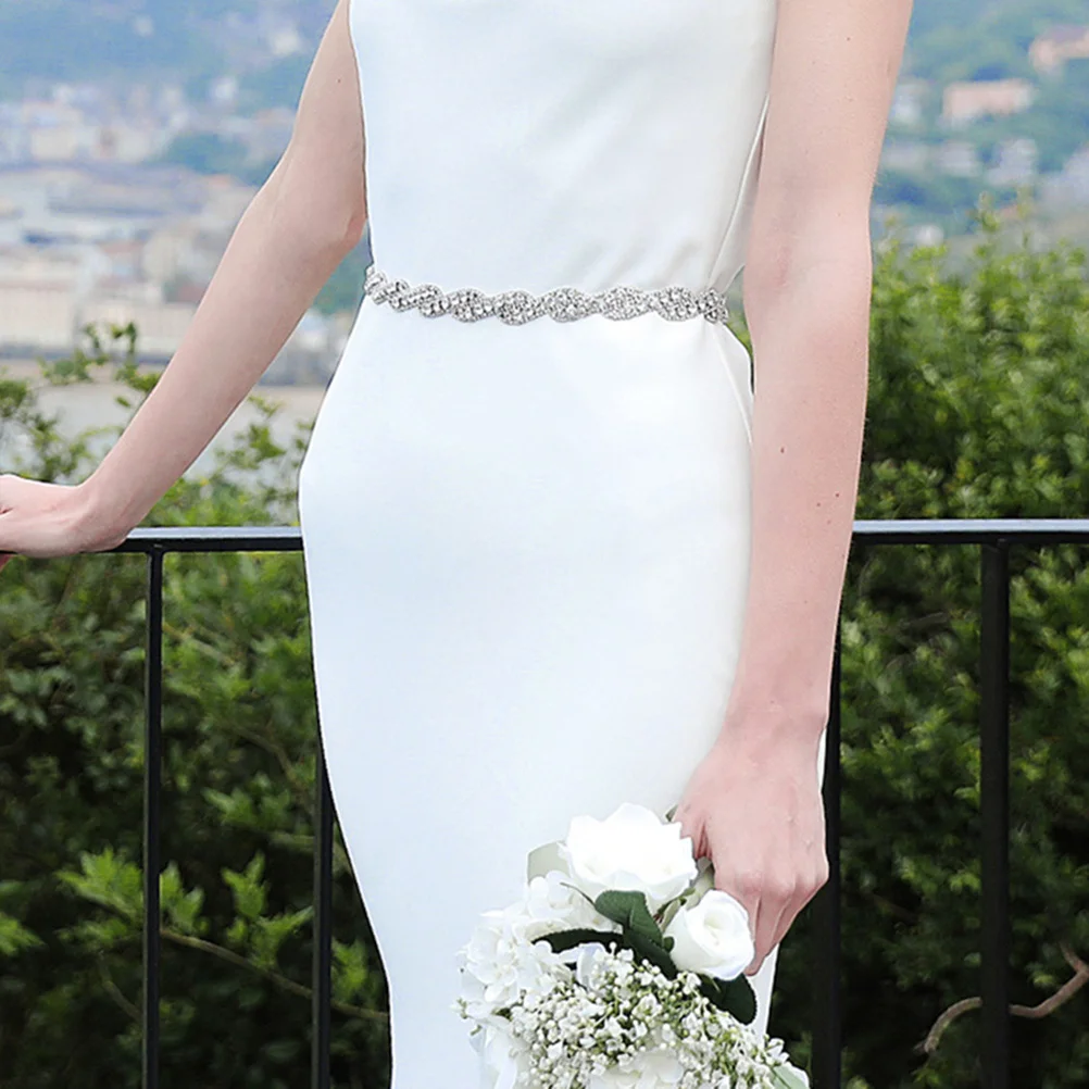 

1Pcs Bride Wedding Belt Rhinestone Adjustable Bridal Dress Decor Bridesmaid Elegant Sash for Special Events Bride Belt