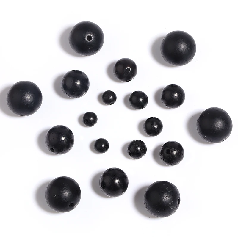 20-100 Stück 6 8 10 12 15mm schwarze Holzperlen, runde lose Abstandshalter-Holzperlen für DIY-Halsketten, Armbänder, Schmuckherstellung, Zubehör – Detail 4