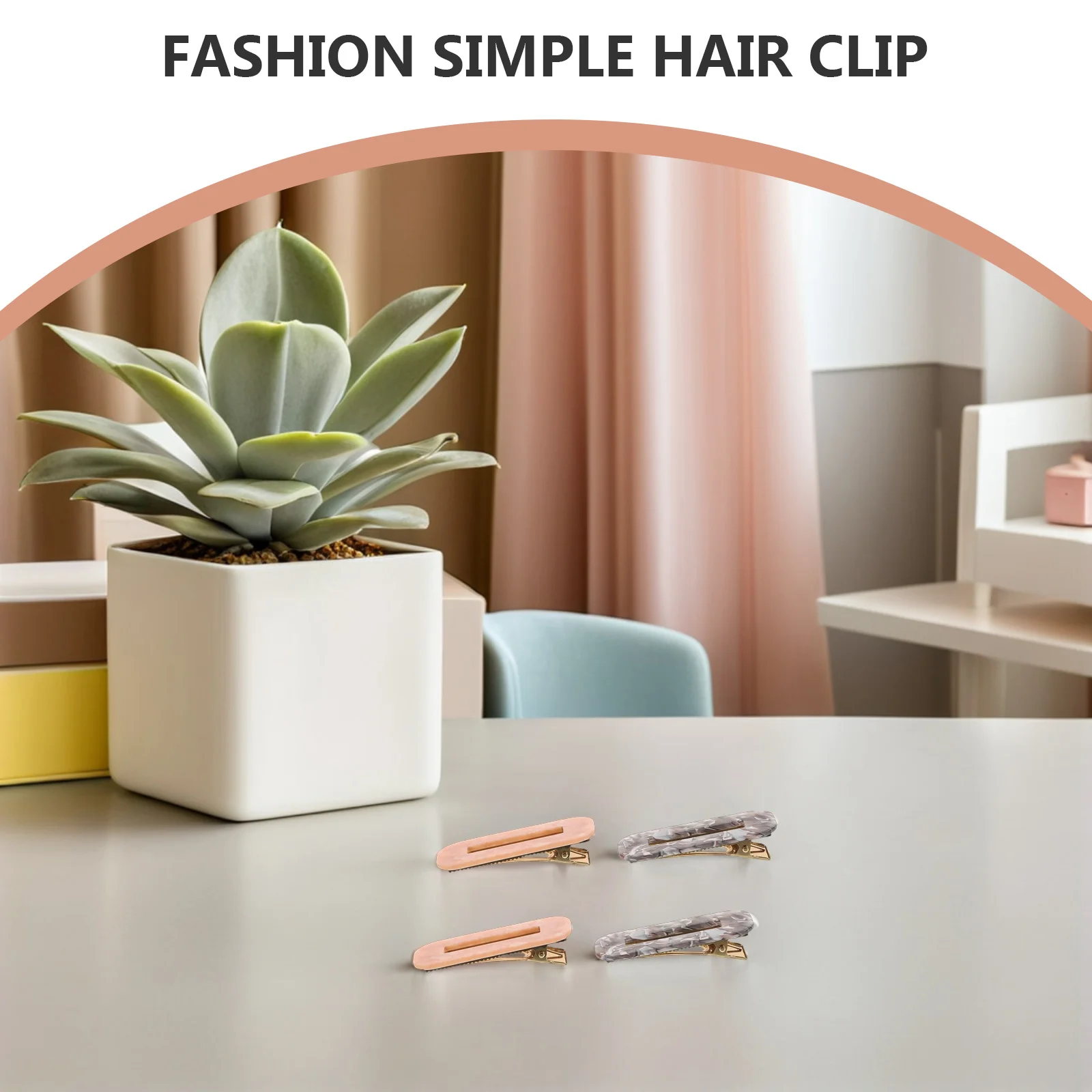 

8Pcs Acetate Duckbill Hair Clips Rectangle Styling Non-Slip Accessories for Women Bangs Decoration Acetate Hair Clips