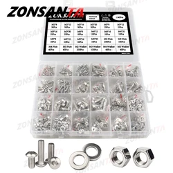 M2 M2.5 M3 M4 M5 304 Stainless Steel Screw Allen Hexagon Hex Socket Button Round Pan Head Screws Bolt Nut Washer Set Box Kit