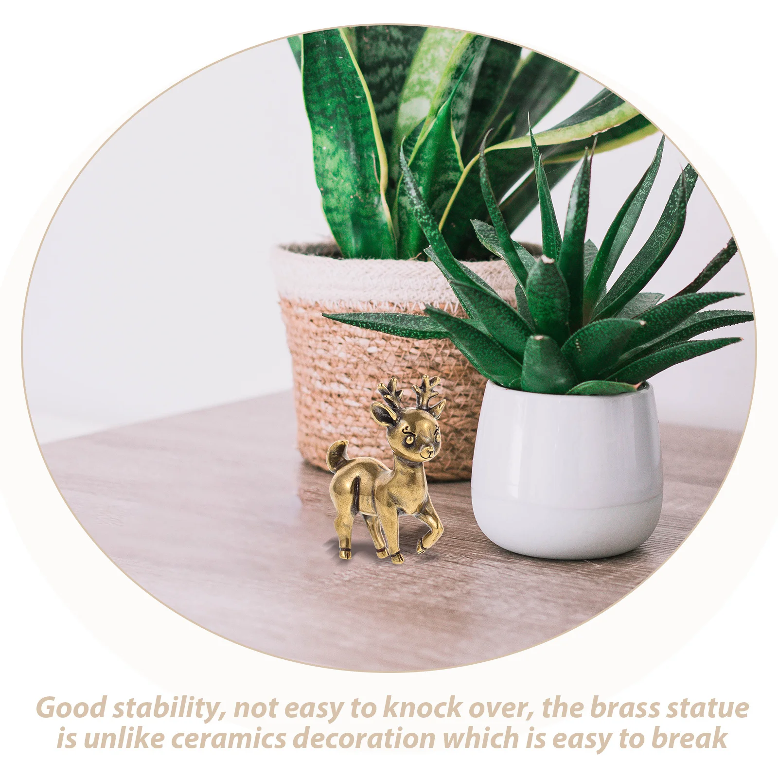 

Deer Ornament Gift Brass Figurine Craft Decor Statue Animal Decoration Lovers Sculpture