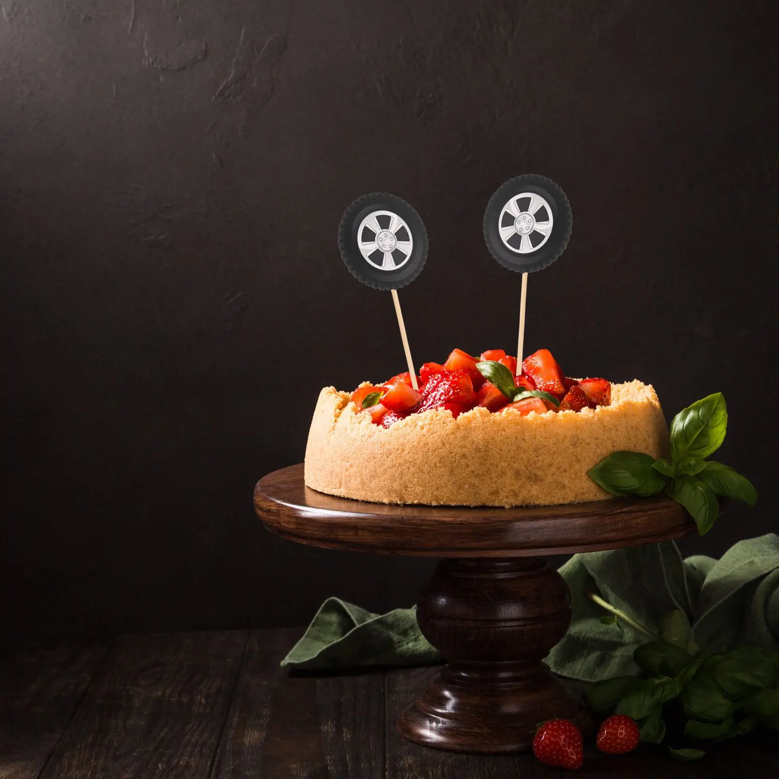 20szt Racing Wheel Cake Topper Birthday Party Cake Stick Monster Truck Cupcake Topper For Racing Theme Party Birthday Decoration