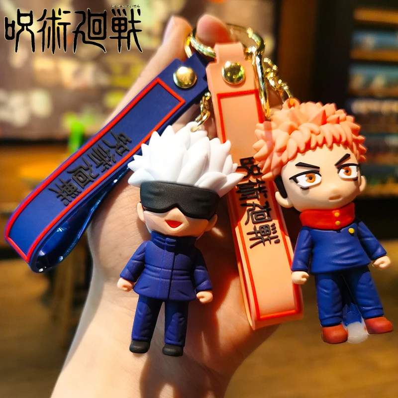 

Jujutsu Kaisen Gojo Satoru Anime Doll Keychain Yuji Itadori Q Version Children Backpack Pendant Men Women Key Chain Decoration