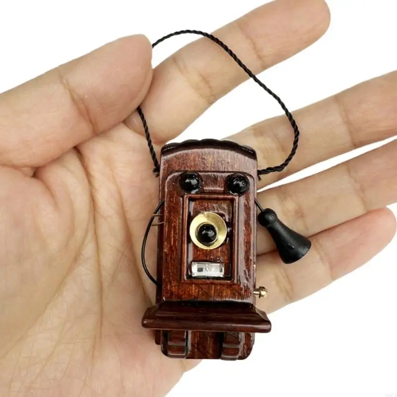 Delicado accesorio decorativo en miniatura para teléfono muñeca antiguo a escala 1/12, regalo para coleccionistas y