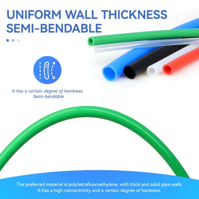 Blue/Green 600V PTFE Tube Dia 2 2.5 4 6 8 mm FEP Insulated Hose Rigid Pipe Temperature Corrosion Resistance 3D Printer Accessory view 3