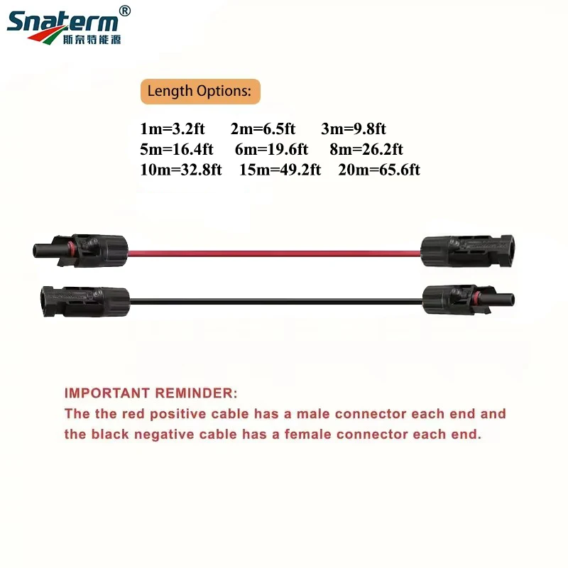 1Pair Solar extension cable wire 12 10AWG 4/6mm² Red Black with male and female connectors For solar panels solar controller    