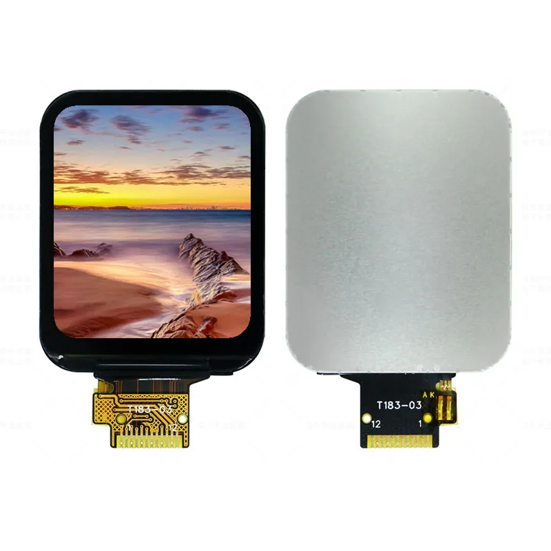 1.83 Inch IPS TFT LCD Display Screen ST7789 240x284 SPI Round Corner Screen Full View 12Pin Solder Pads Color Screen LCD Module