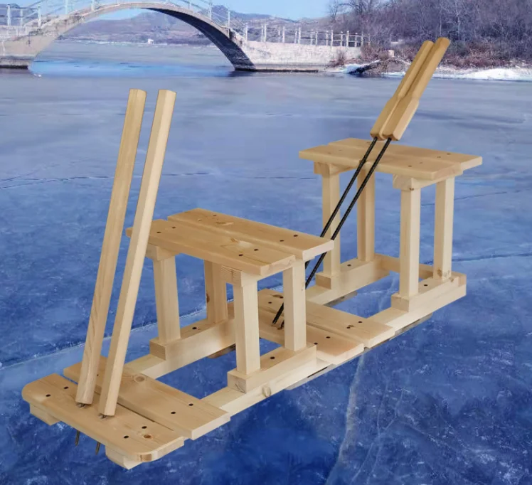 

2024Hot Sale Ice Sled for Kids Outdoor Sport Equipment Snow Sled Eco-friendly Solid Wood Sled