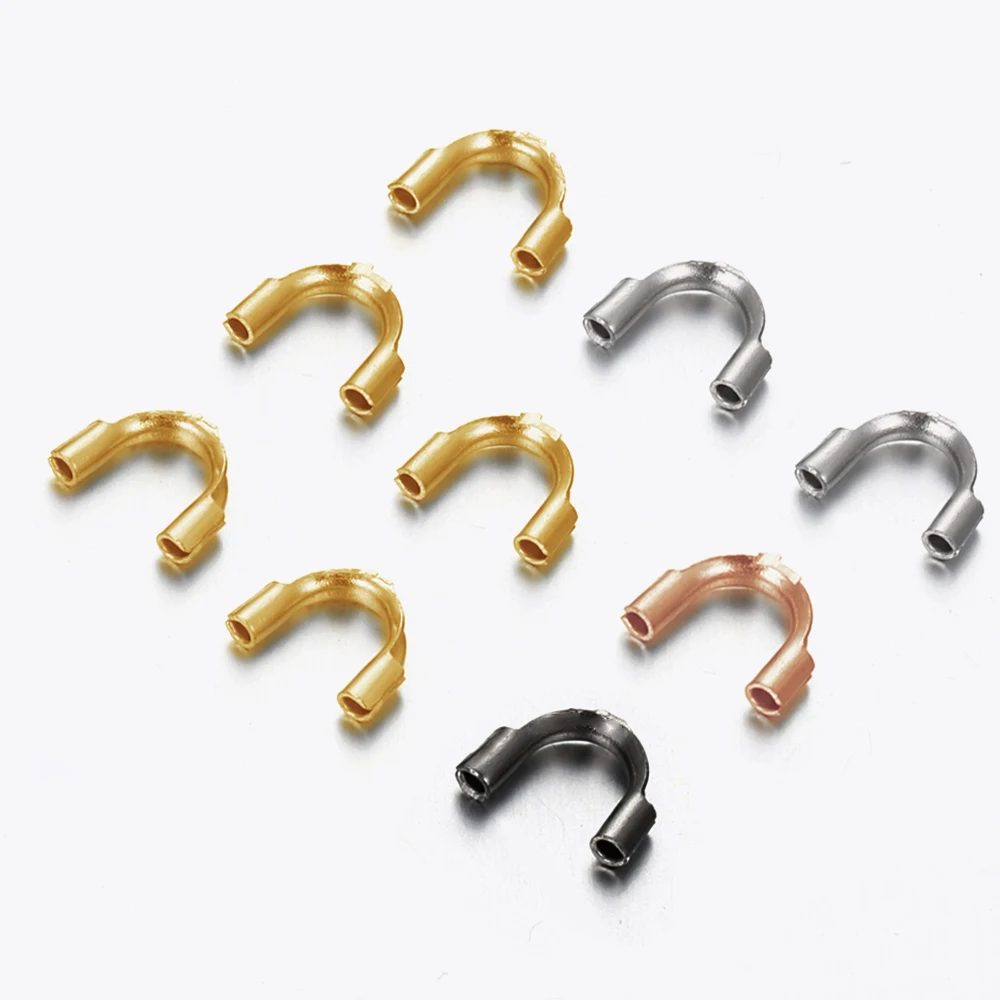 20-30pcs Gold Color Stainless Steel U Shape Wire Protectors Wire Guard Guardian Loops Clasps Fastener for Jewelry Making DIY