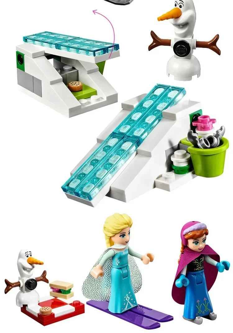 Disney Frozen Snow2 World Series The Elsa Magical Ice Castle Set Building Blocks Bricks Toys Children Girl Educational Gift Toys