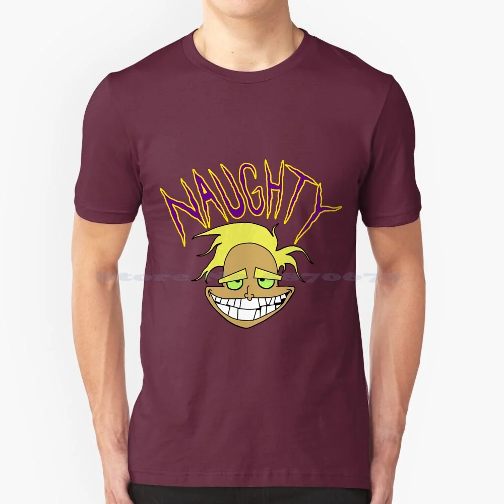 Naughty T Shirt 100% Cotton Tee Old Cartoon Cowardly Dog 90s Kid Courage Naughty Freaky Fred