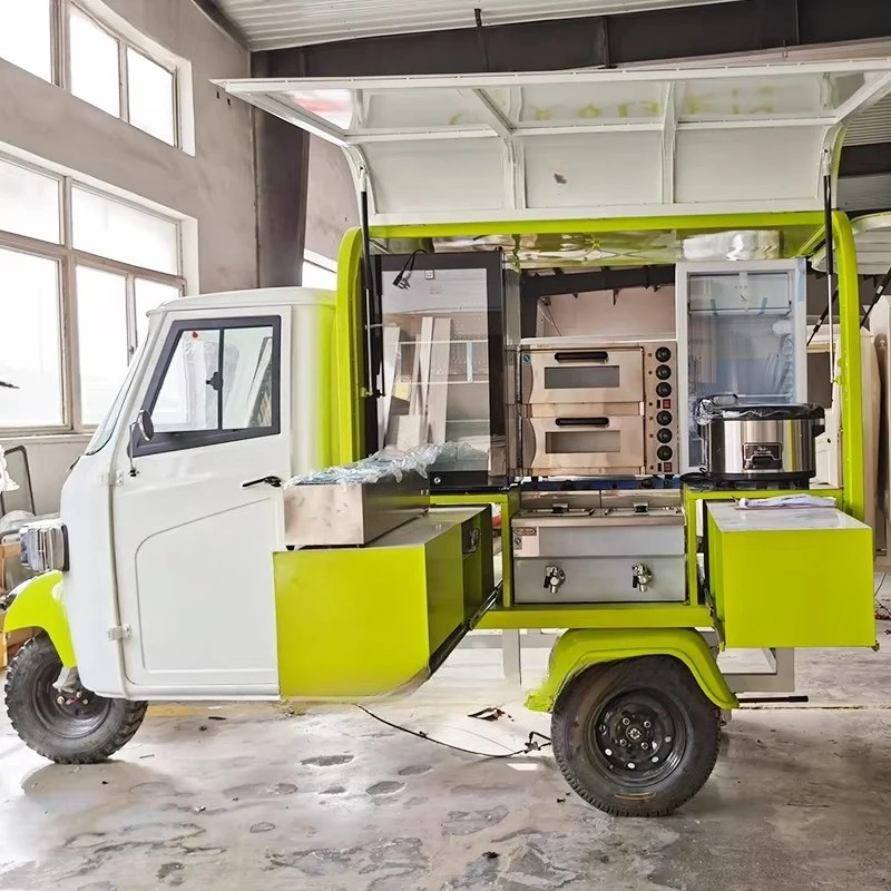 3 Three Wheels Mobile Vending Cart Food Hot Dog Truck Donuts Hand Push Food Cart