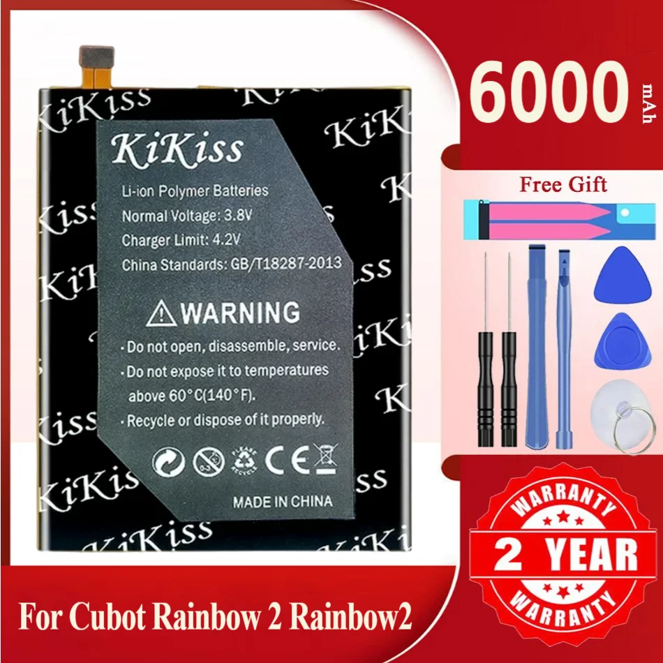 KiKiss Battery For Cubot Rainbow 2 Rainbow2,Rainbow 2,6000mAh